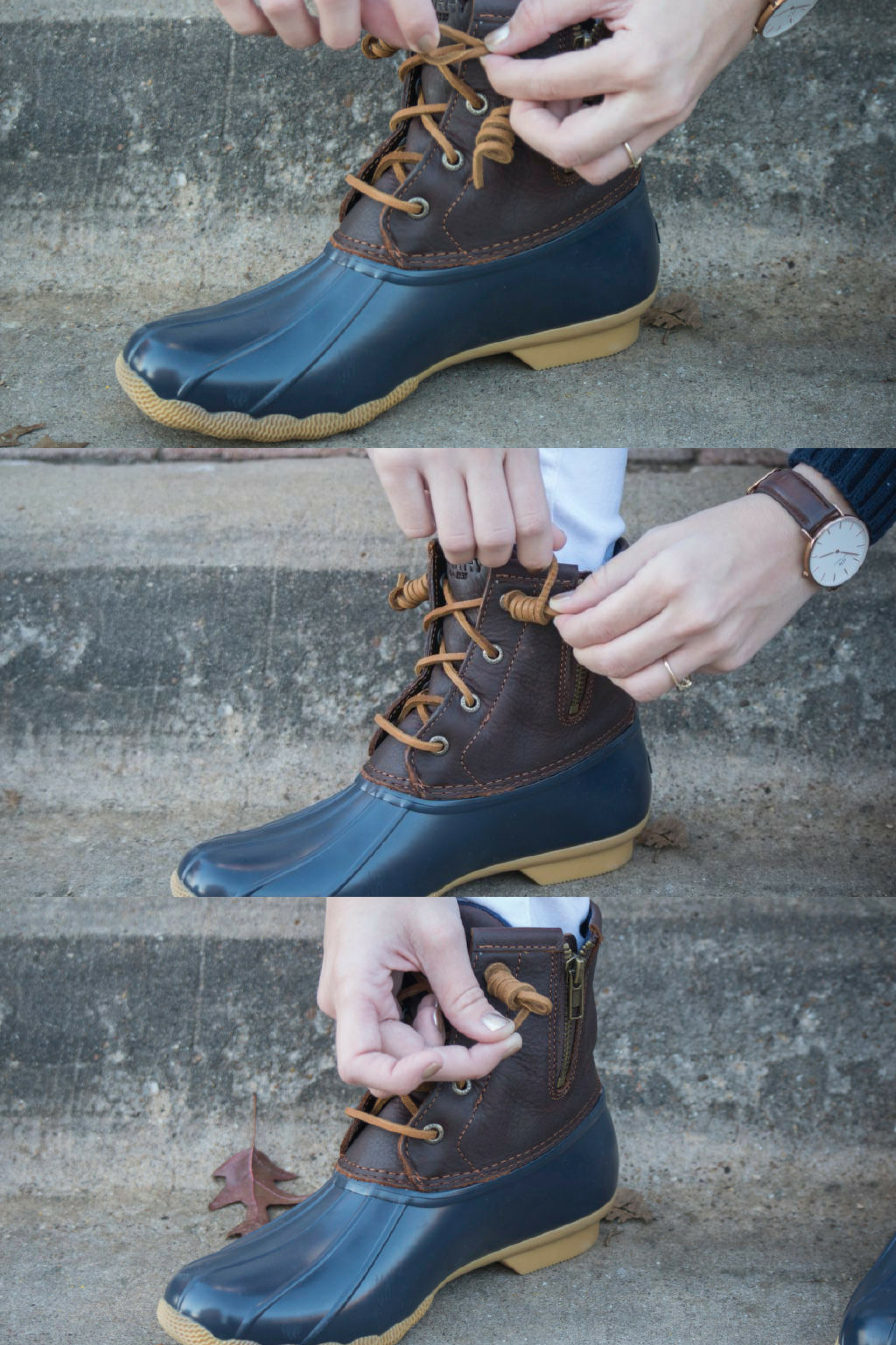 sperry duck boots without laces