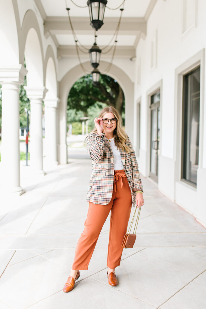 Styling Rust Colored Pants Two Ways - Thrifty Pineapple
